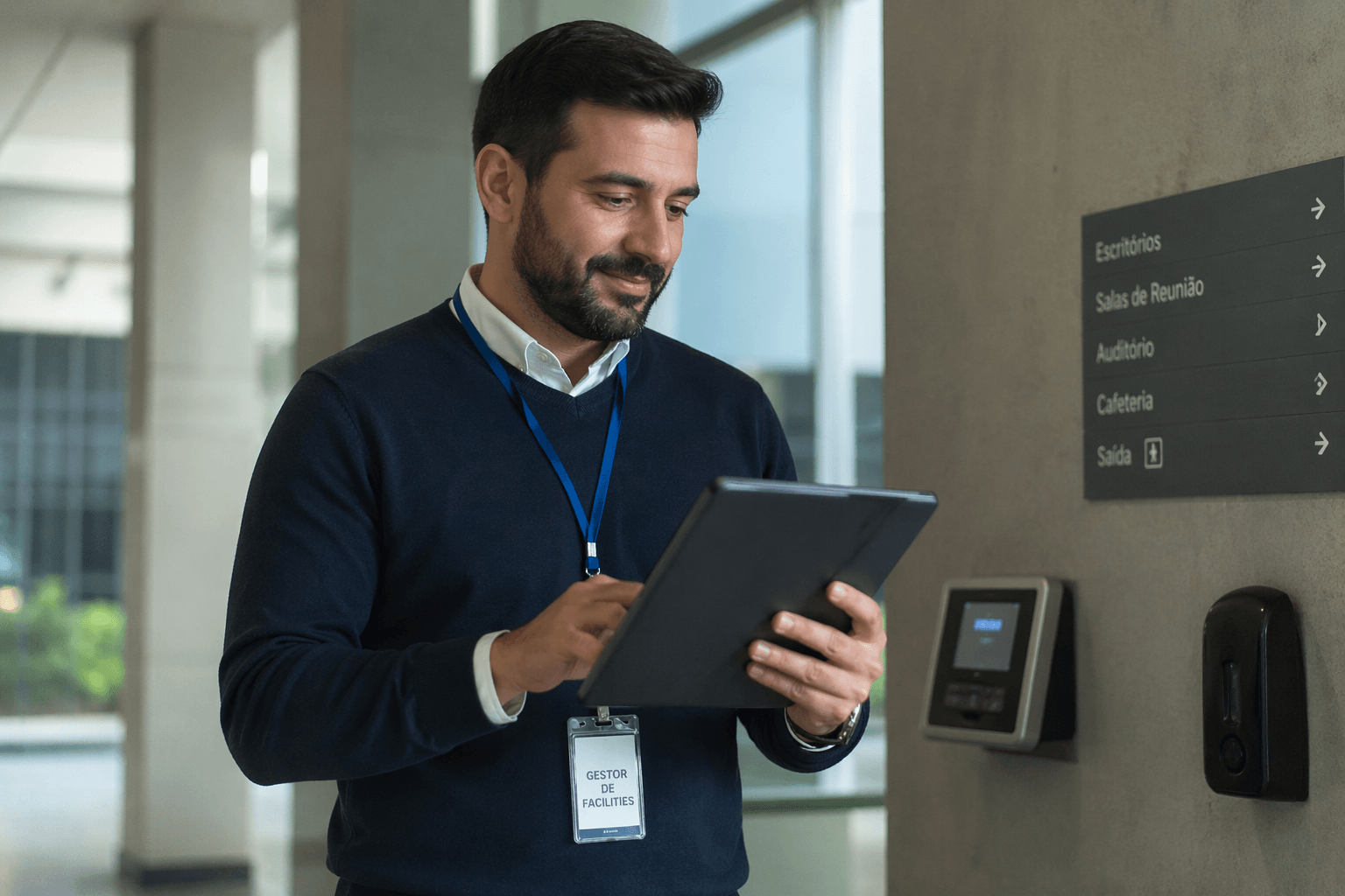 homem vendo relatório de manutenção